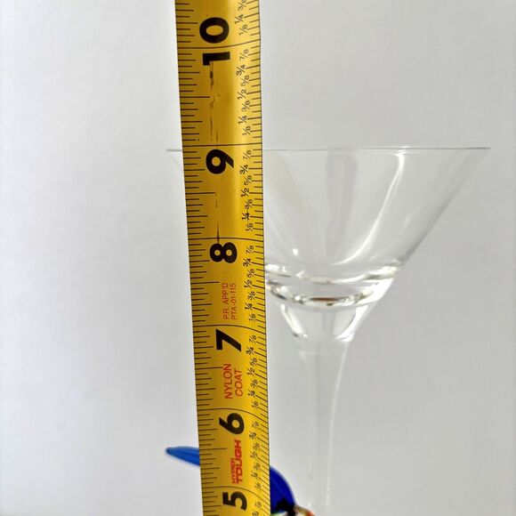 Murano Martini Fish Stem Martini Glasses Set 4 Tropical Barware Island Cocktail - Picture 2 of 8